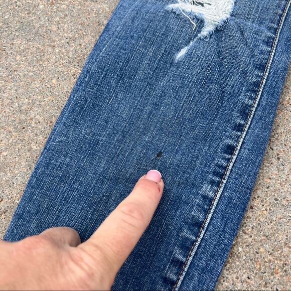 Madewell 10 inch high-skinny jeans with distressed knee Size 25 - Picture 3 of 6